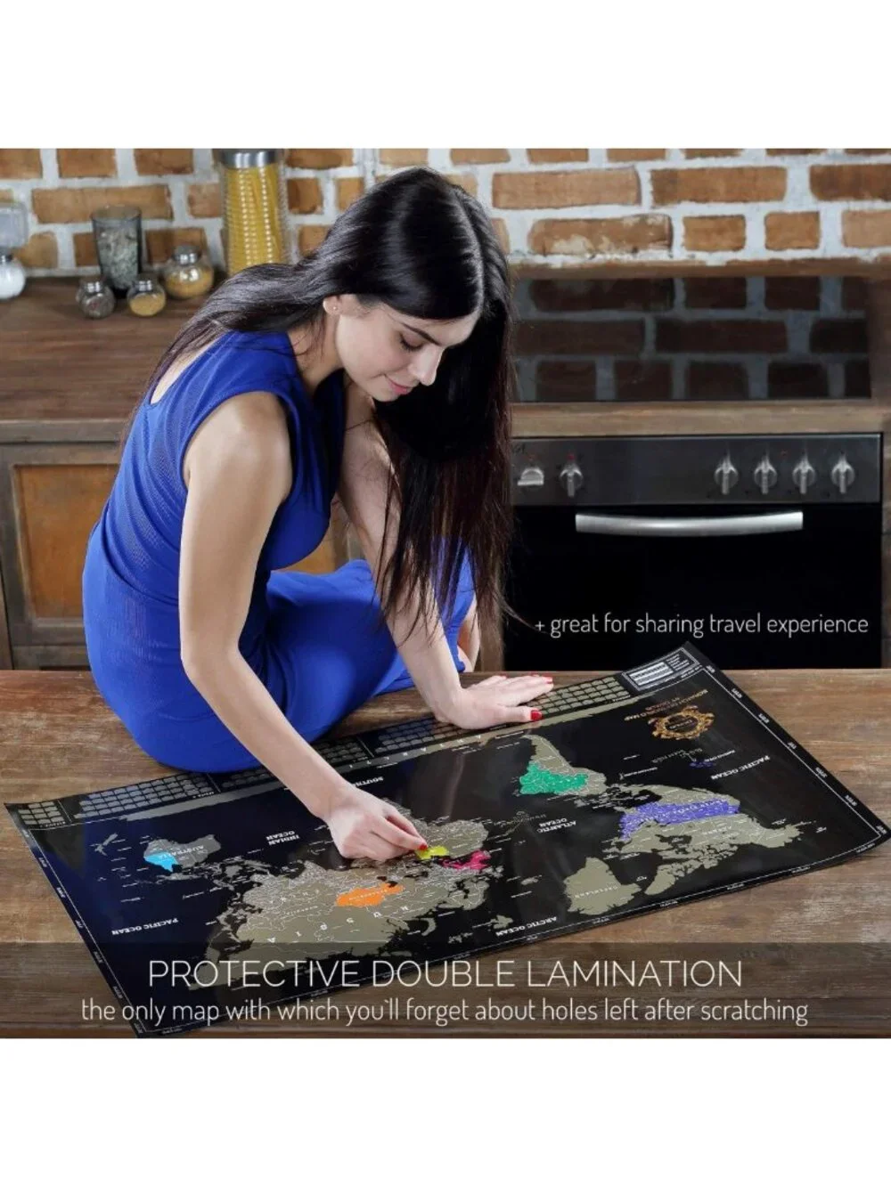 Extra Large Scratch Off World Map Poster - Travel Gift, Easy to Frame, Detailed